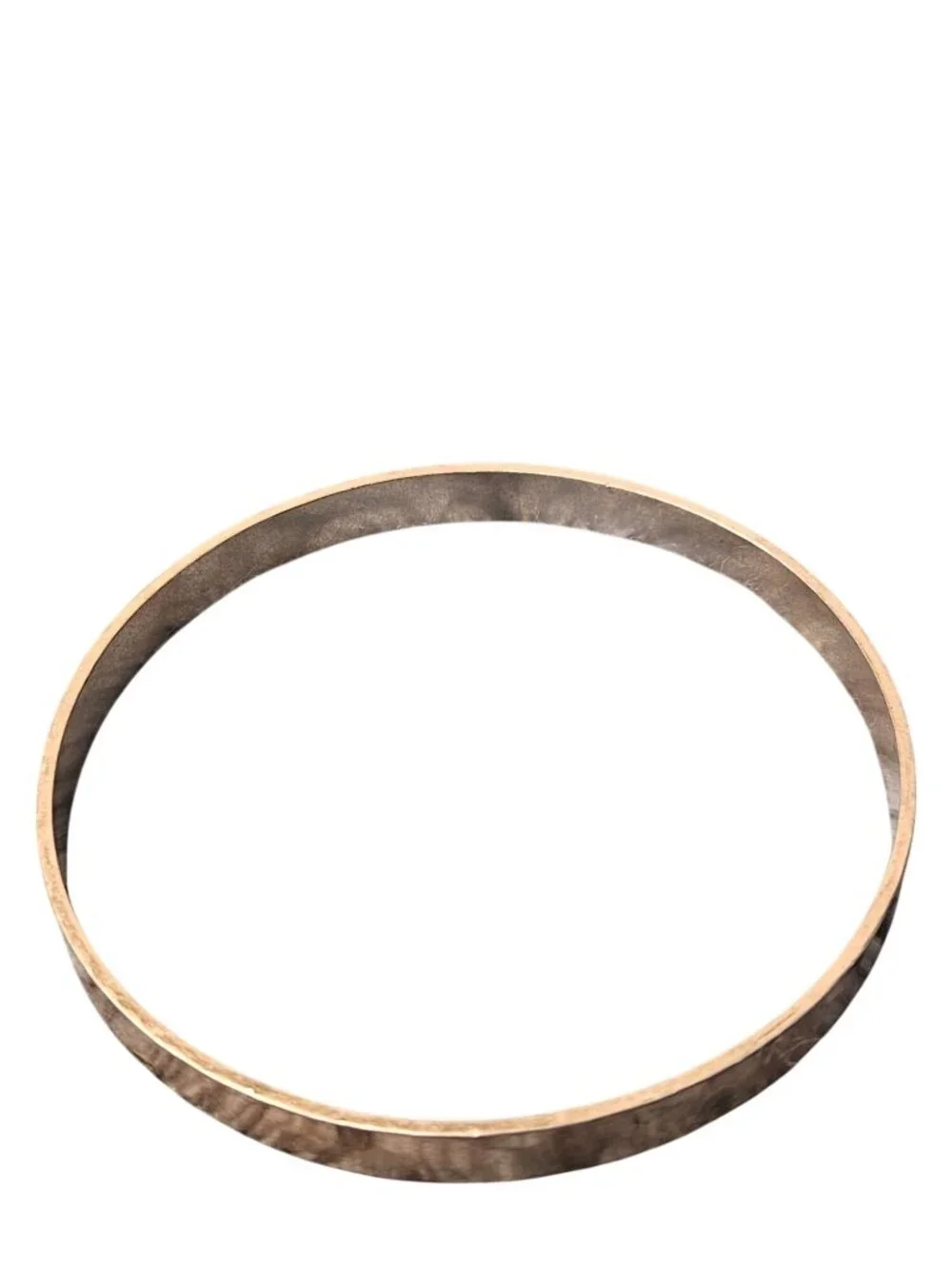 Vintage Hammered Silvertone Bangle Bracelet Under His Wings You Will Find Refuge